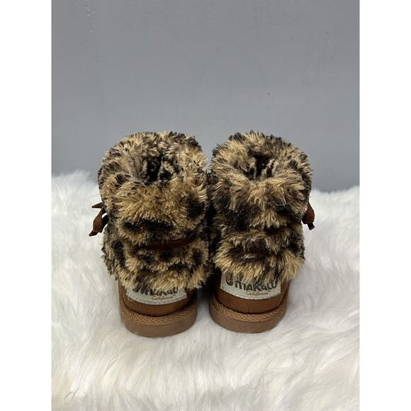 MAKALU California BOOT Girls 8 Plush Leopard Faux Fur, Full Length Zip - Picture 5 of 12